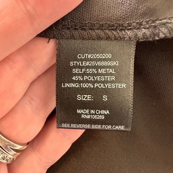 Row A Black and Shimmery Metallic Sleeveless Dress - Picture 3 of 5